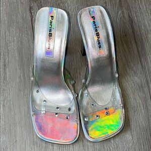 Paris Blues silver and clear Women's Heels